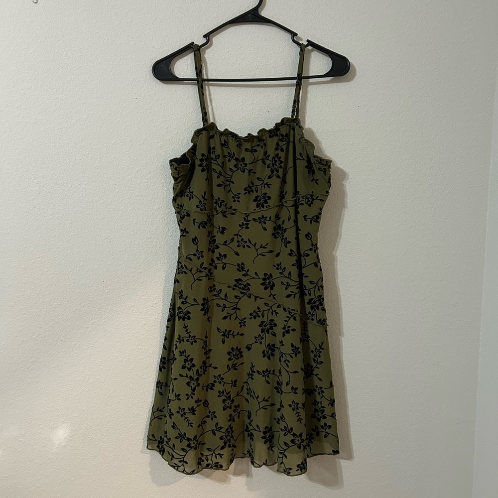 SHEIN Green and black floral dress, Barely worn, Size:1XL
